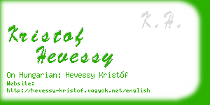 kristof hevessy business card